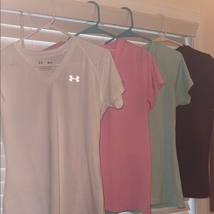 Under Armour Women's V-Neck Tops - White, Pink, Mint, Black
